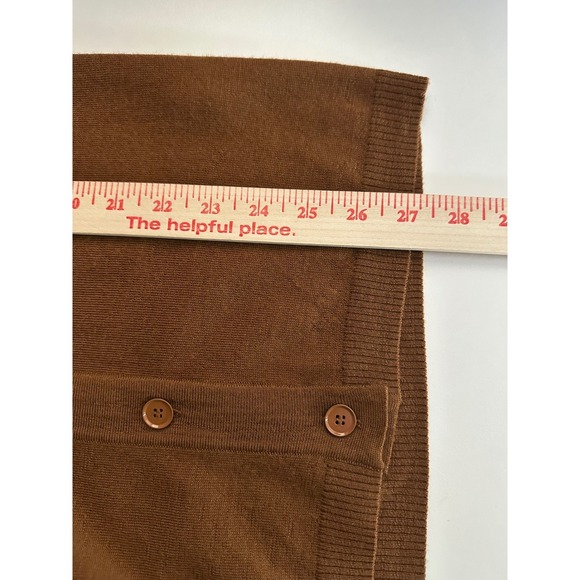 J Crew 100% Merino Wool Lightweight Cardigan Sweater Sz M Brown Button Front - Picture 6 of 9